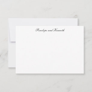 Tarjeta De Agradecimiento Moderno Minimalista Script Formal Blanco Negro
