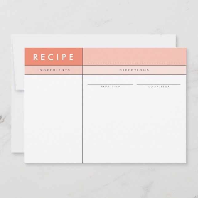 Tarjeta De Agradecimiento MODERNO MODERNO RECIPE CARD organizador bloque nar (Anverso)