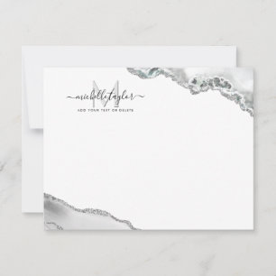 Tarjeta De Agradecimiento Moderno Monograma Belleza Maquillaje Elegante Prof