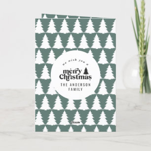 Tarjeta De Agradecimiento Moderno Navidades verdes de sabio mínimo multifoto