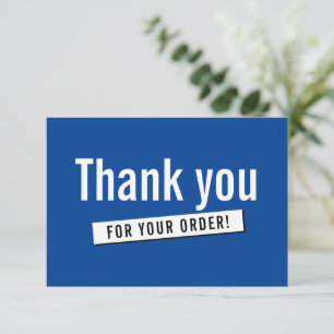 Tarjeta De Agradecimiento MODERNO ORDEN INSERTAR negocio gracias azul real