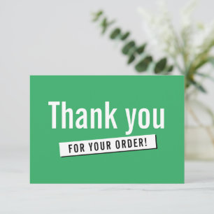 Tarjeta De Agradecimiento MODERNO ORDEN INSERTAR negocio gracias kelly green