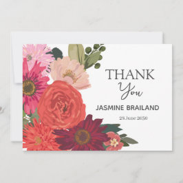 Tarjeta De Agradecimiento Moderno otoño floral Bouquet Bridal Shower
