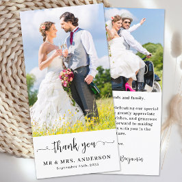 Tarjeta De Agradecimiento Moderno Personalizado simple Boda de fotografía re