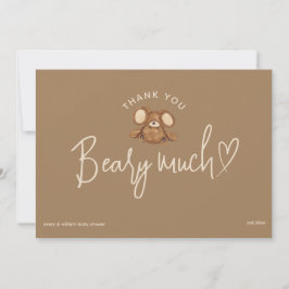 Tarjeta De Agradecimiento Moderno, podemos esperar a Baby Shower