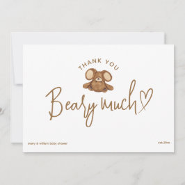 Tarjeta De Agradecimiento Moderno, podemos esperar a Baby Shower