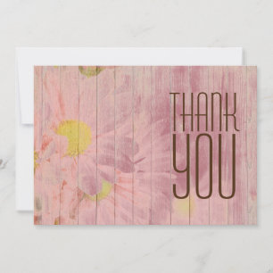 Tarjeta De Agradecimiento Moderno profesional Rosa Gold Floral Minimalista