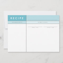 Tarjeta De Agradecimiento MODERNO RECIPE CARD organizador negrita aqua mínim