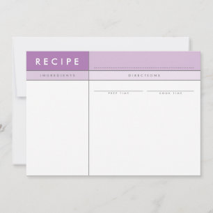 Tarjeta De Agradecimiento MODERNO RECIPE CARD organizador negrita mínimo púr