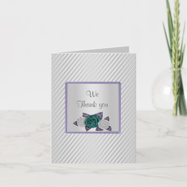 TARJETA DE AGRADECIMIENTO MODERNO RIPLE DE PLATA GRACIAS A SU GUARNECIMIENTO (Anverso)