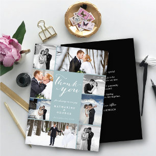 Tarjeta De Agradecimiento Moderno Script Clase 8 Multi Foto Estilo Matrimoni