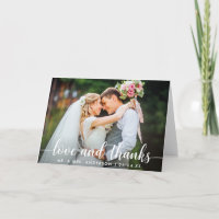 Moderno Script Love Gracias Boda Couple Note