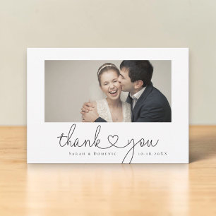 Tarjeta De Agradecimiento Moderno Simple Foto Boda Paisaje