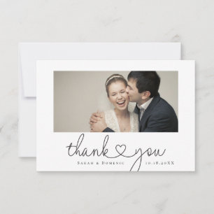 Tarjeta De Agradecimiento Moderno Simple Foto Boda Paisaje pequeño
