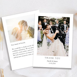 Tarjeta De Agradecimiento Moderno Simple Foto Gracias Boda