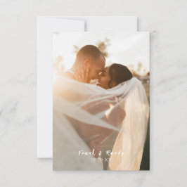 Tarjeta De Agradecimiento Moderno, simple y Minimalista Boda fotográfico T