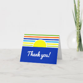 Tarjeta De Agradecimiento Moderno Summer Stripes Sun Baby Shower
