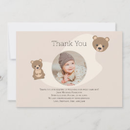 Tarjeta De Agradecimiento Moderno Teddy Bear Baby Photo Gracias