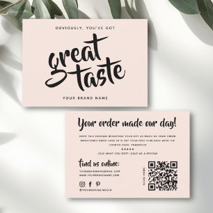 Tarjeta De Agradecimiento Moderno tienes buen gusto código qr gracias