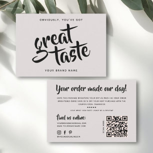 Tarjeta De Agradecimiento Moderno tienes un gran gusto código qr gracias