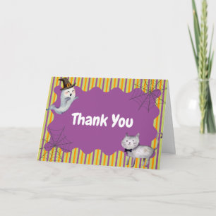 Tarjeta De Agradecimiento Moderno, un pequeño gato fantasma de Baby Shower