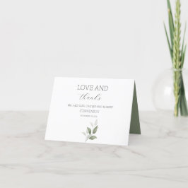 Tarjeta De Agradecimiento Moderno verde