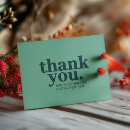 Tarjeta de agradecimiento | Moderno Verde Retro