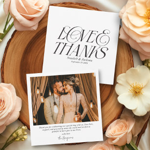 Tarjeta De Agradecimiento Moderno y elegante amor y gracias caligrafía foto