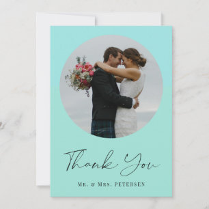 Tarjeta De Agradecimiento Moderno y elegante boda de foto de guión sencillo
