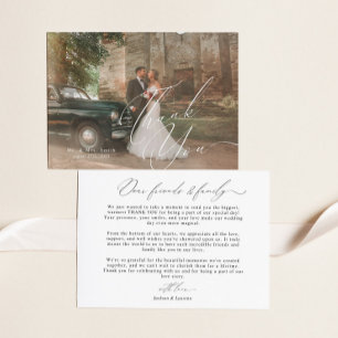 Tarjeta De Agradecimiento Moderno y elegante Boda fotográfico de guiones