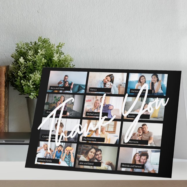 Tarjeta De Agradecimiento Moderno y elegante collage de fotos fiesta virtual (Subido por el creador)