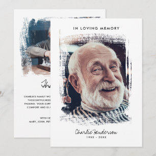 Tarjeta De Agradecimiento Moderno y elegante funeral/bereavement foto pintad
