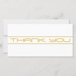 Tarjeta De Agradecimiento Moderno y elegante Gracias Gold Text & Line Stripe