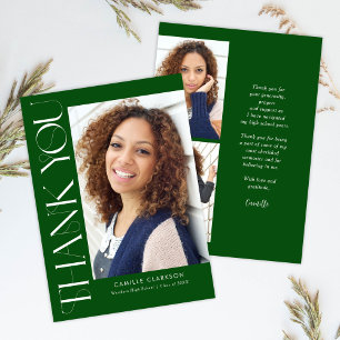 Tarjeta De Agradecimiento Moderno y elegante graduación vertical de tres fot