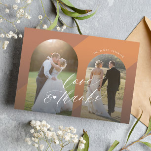 Tarjeta De Agradecimiento Moderno y elegante guión boda de fotografía de ter