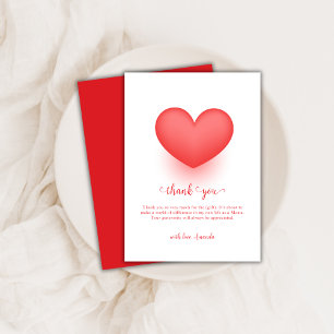 Tarjeta De Agradecimiento Moderno y elegante querido San Valentín Baby Showe