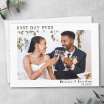 Tarjeta De Agradecimiento Moderno y Minimalista Boda simple mejor día de la<br><div class="desc">Moderna Minimalista,  simple,  mejor día de la historia Boda,  foto groom,  tarjeta de agradecimiento</div>