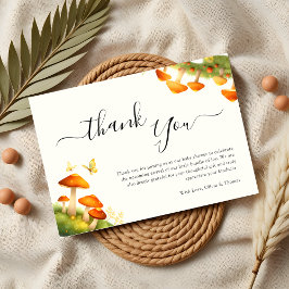 Tarjeta De Agradecimiento Moderno y moderno hongo Woodland Baby Shower