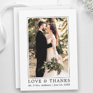 Tarjeta De Agradecimiento Moderno y simple amor y gracias Boda foto