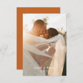 Tarjeta De Agradecimiento Moderno y simple Boda de fotografía de Terracota M