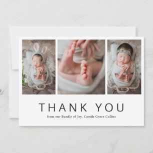 Tarjeta De Agradecimiento Moderno y simple Collage de fotos Baby Shower