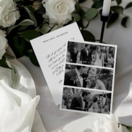 Tarjeta De Agradecimiento Moderno y simple Minimalista 3 Boda fotográfico