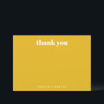 Tarjeta De Agradecimiento Moderno y simple Personalizado  Amarillo Ducha<br><div class="desc">Tarjeta de agradecimiento simple y Minimalista Personalizado lindo amarillo con duchas</div>