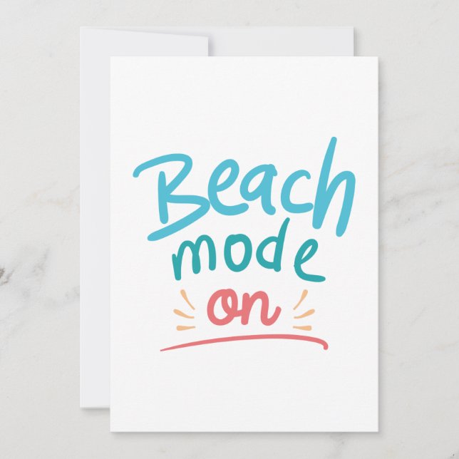 Tarjeta De Agradecimiento Modo de playa activado (Anverso)