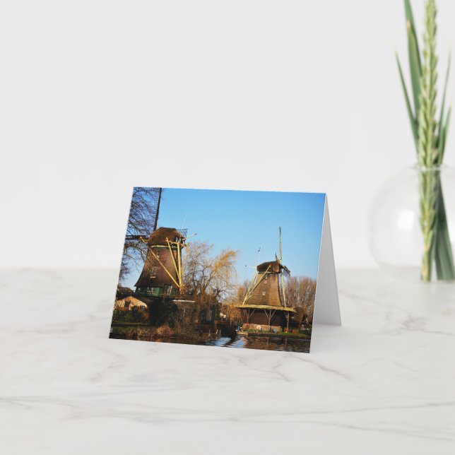 Tarjeta De Agradecimiento Molens in Nederlands landschap. (Anverso)