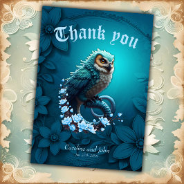 Tarjeta De Agradecimiento Momento de la sabiduría, la lechuza mágica, majest