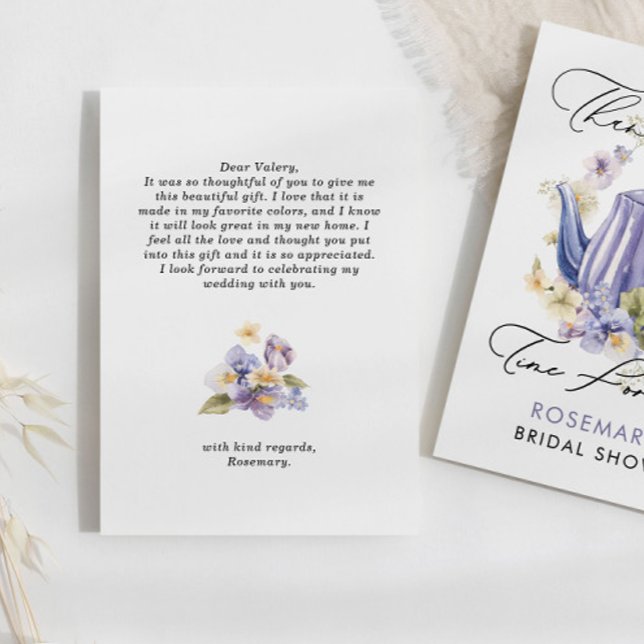 Tarjeta De Agradecimiento Momento de Tomar Té Aquarela FLoral Despedida de S (Subido por el creador)