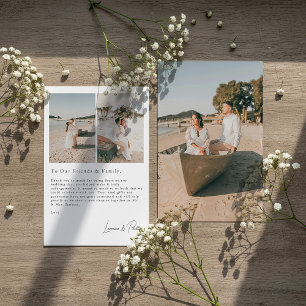 Tarjeta De Agradecimiento Momentos románticos moderno 3 boda de fotos gracia