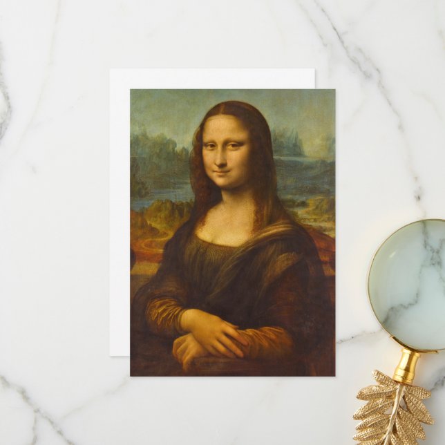 Tarjeta De Agradecimiento Mona Lisa, La Joconde por Leonardo da Vinci (Anverso/Reverso In Situ)