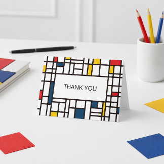 Tarjeta De Agradecimiento Mondrian De Stijl